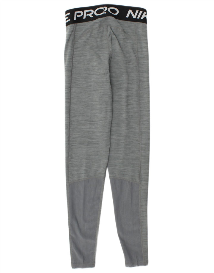 Γυναικεία γραφικά κολάν NIKE Dri Fit UK 4 XS με γκρι πολυεστέρα