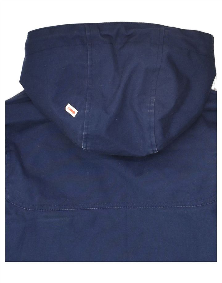 JOULES Womens Hooded Waterproof Jacket UK 6 XS Navy Blue Cotton | Vintage Joules | Thrift | Second-Hand Joules | Used Clothing | Messina Hembry 