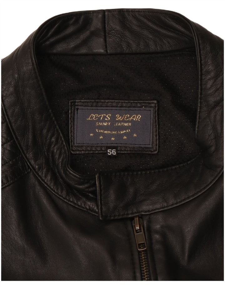 Vintage Ανδρικό Δερμάτινο Μπουφάν UK 38 Medium Black Leather