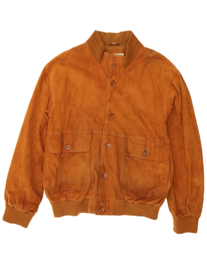Vintage Ανδρικό Suede Bomber Jacket UK 42 XL Καφέ Δερμάτινο