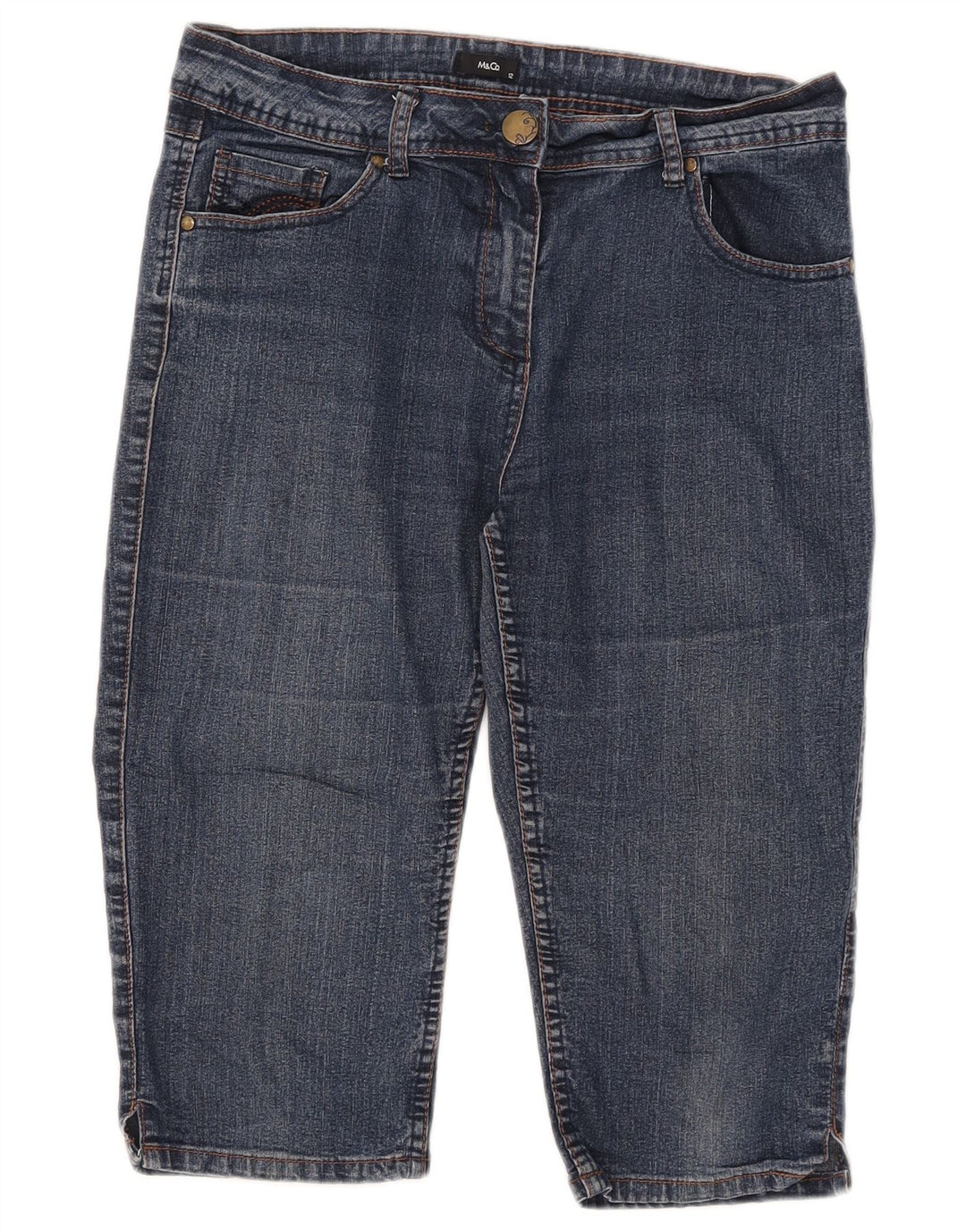 M&Co Γυναικείο τζιν βερμούδα UK 12 Medium W32 Μπλε βαμβακερό