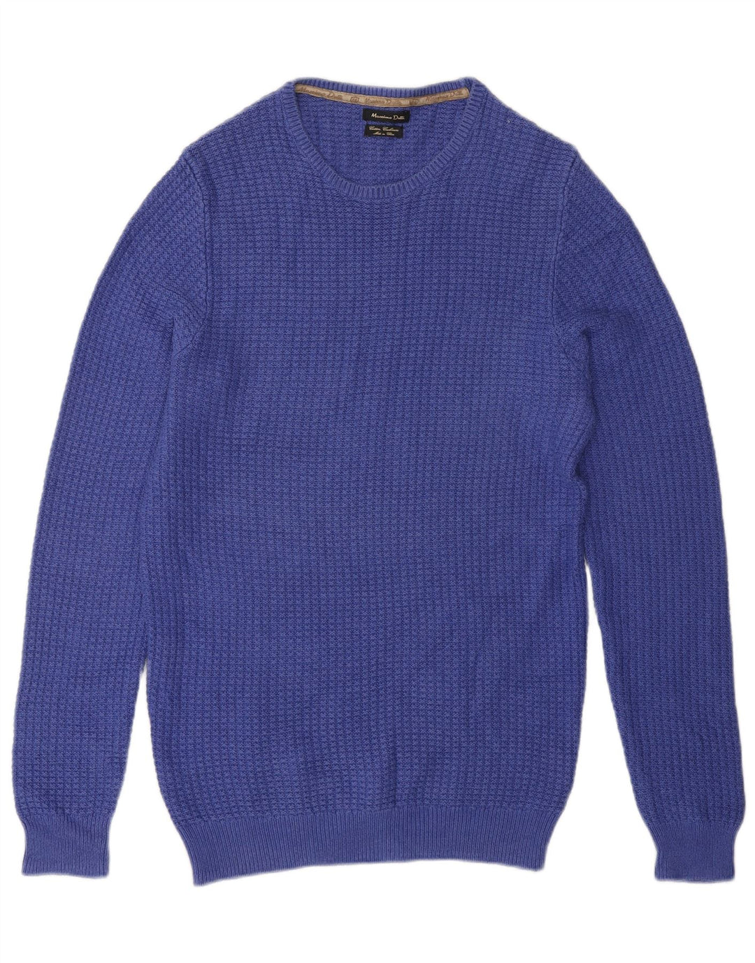 MASSIMO DUTTI Mens Crew Neck Jumper Sweater Small Blue Cotton