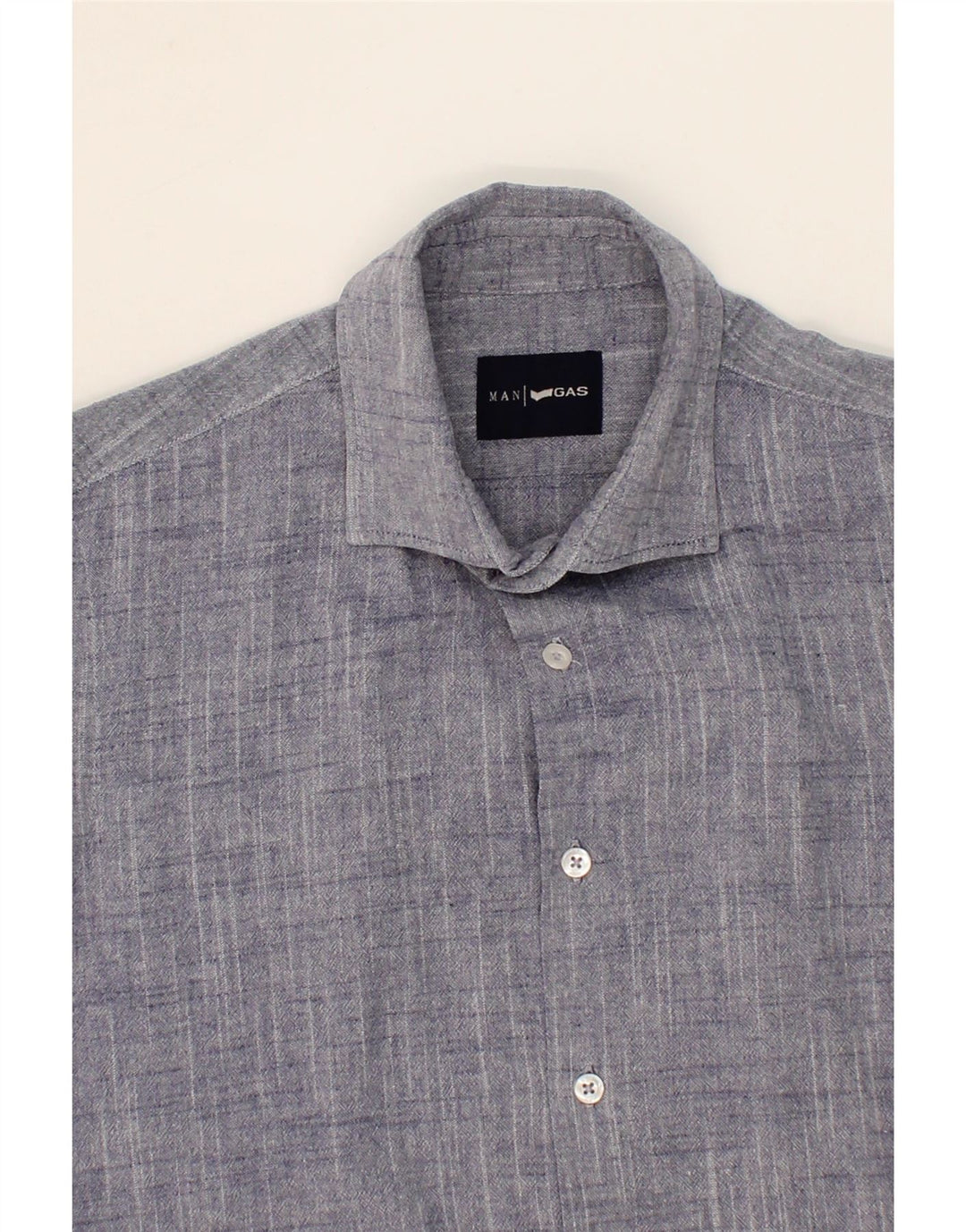 GAS Mens Shirt Medium Navy Blue Vintage Gas and Second-Hand Gas from Messina Hembry 