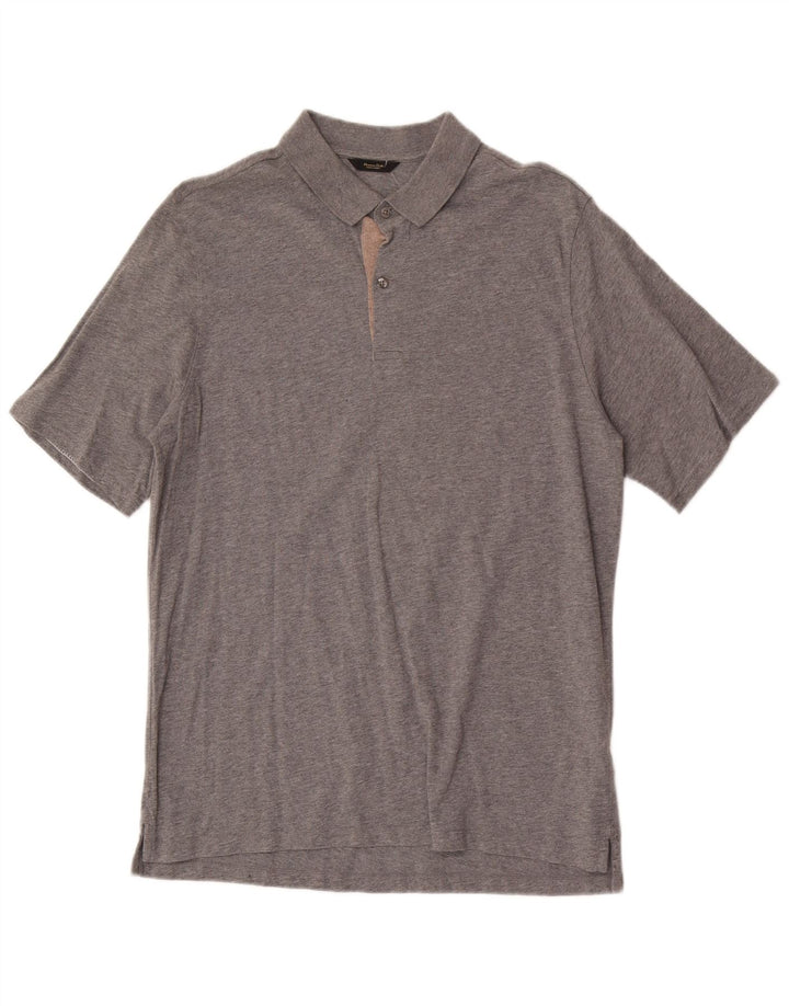Ανδρικό πουκάμισο πόλο Massimo Dutti, μεγάλο γκρι βαμβακερό