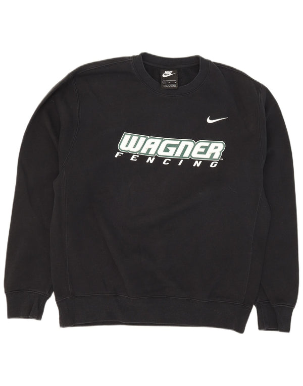 Ανδρικό γραφικό φούτερ Nike, μεσαίο μαύρο βαμβακερό