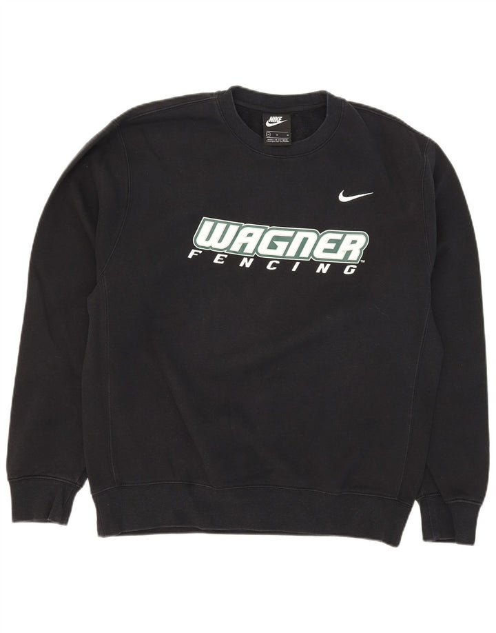 Ανδρικό γραφικό φούτερ Nike, μεσαίο μαύρο βαμβακερό
