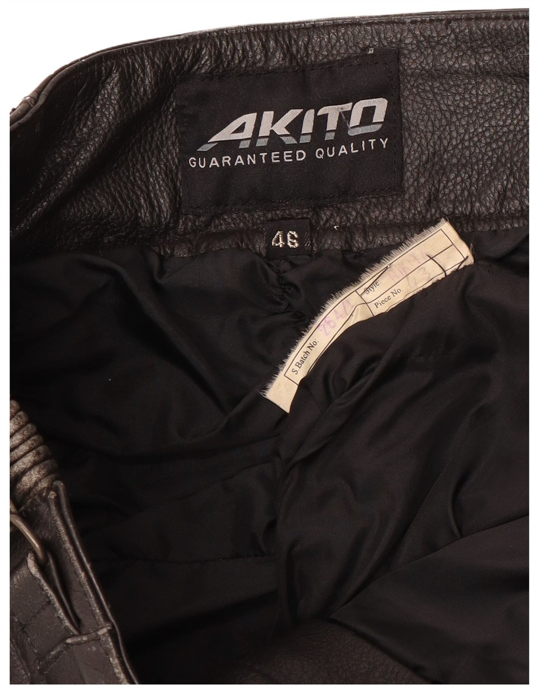 Akito Ανδρικό κωνικό δερμάτινο παντελόνι IT 46 Small W32 L32 Μαύρο