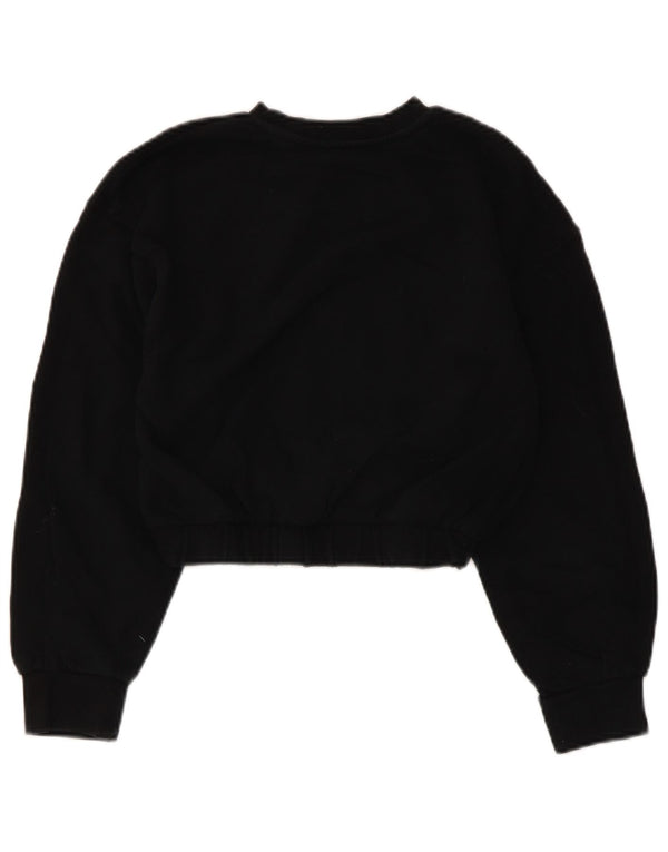 Zara Γυναικεία φούτερ Crop Jumper UK 10 Small Black Cotton