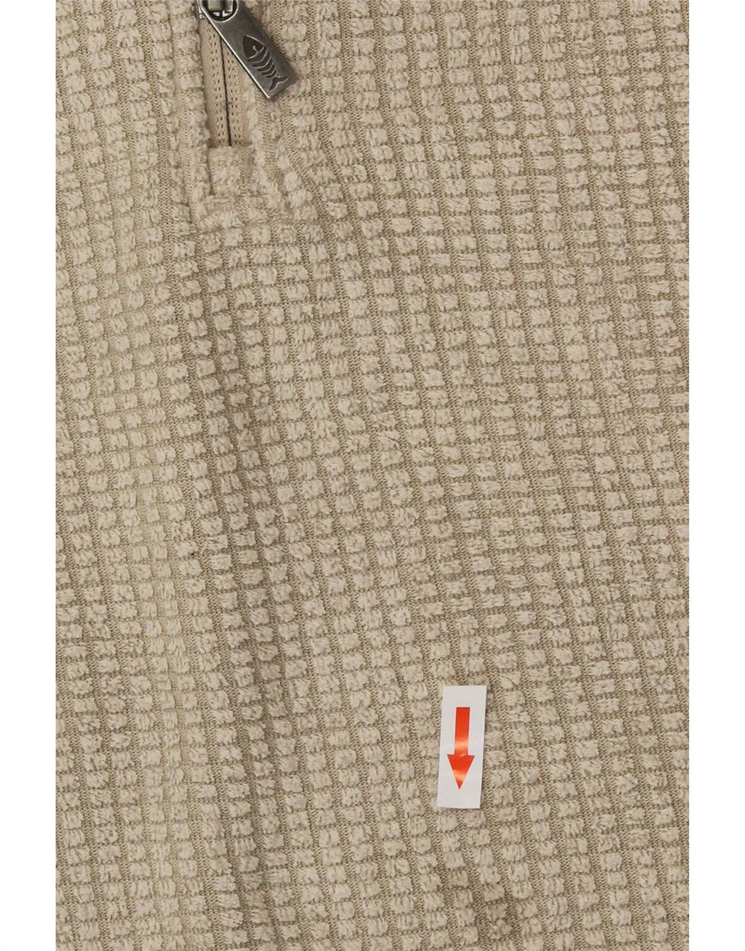 Weird Fish Mens Zip Neck Fleece Jumper Medium Beige Polyester