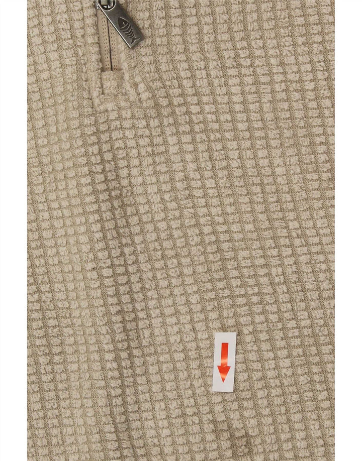 Weird Fish Mens Zip Neck Fleece Jumper Medium Beige Polyester