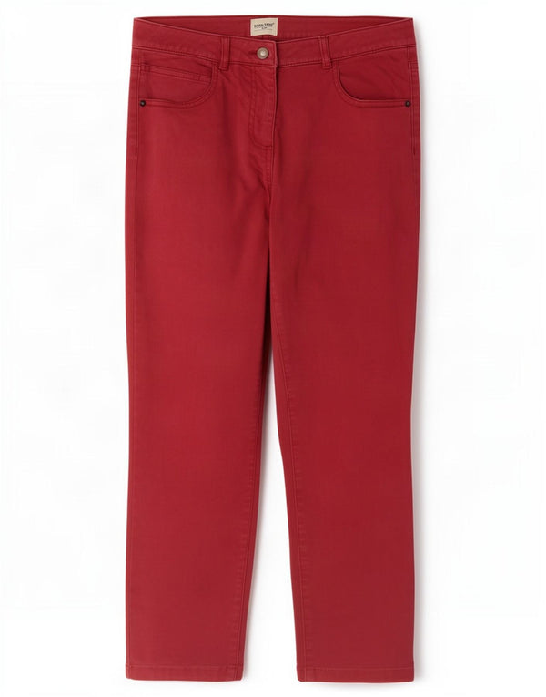 White Stuff Γυναικεία Slim Casual Παντελόνια UK 10 Small W30 L26 Red Cotton