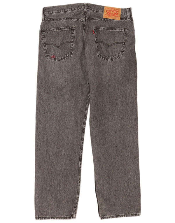 Levi's Mens 555 Relaxed Fit Straight Jeans W34 L32 Γκρι βαμβακερό