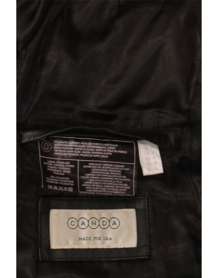 Canda Ανδρικό Δερμάτινο Μπουφάν IT 52 XL Μαύρο Δερμάτινο