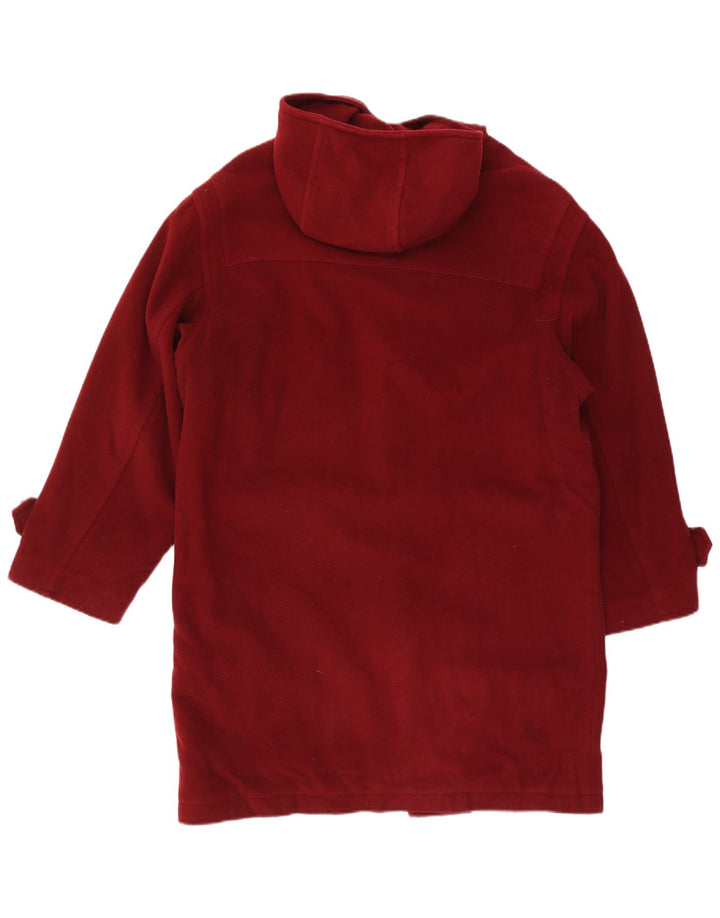 Vintage Γυναικείο παλτό Duffle με κουκούλα IT 52 2XL Κόκκινο μαλλί