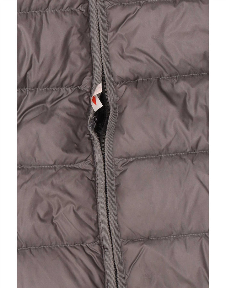 Blauer Γυναικείο μπουφάν με κουκούλα UK 14 Medium Grey Polyamide