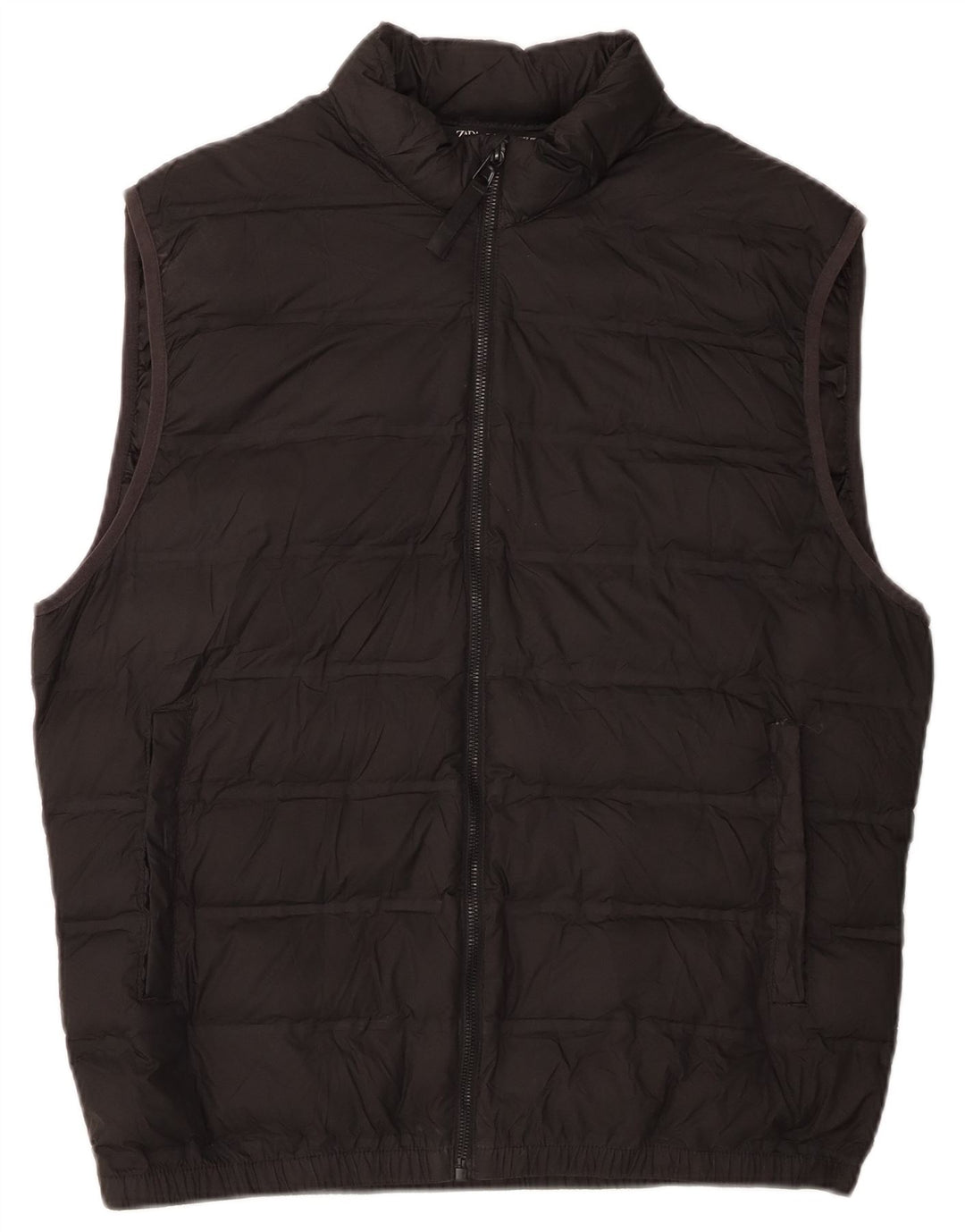 Zara Γυναικείο Gilet UK 16 Large Μαύρος Πολυεστέρας