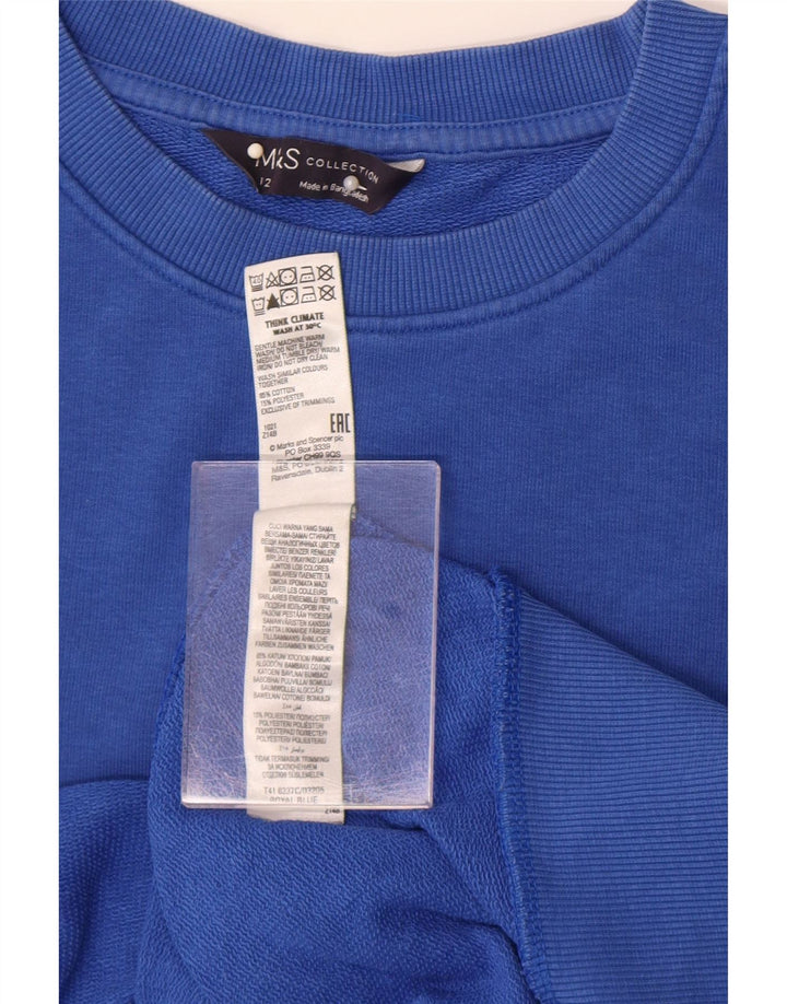 Marks & Spencer Γυναικεία Φούτερ Jumper UK 12 Medium Blue Cotton