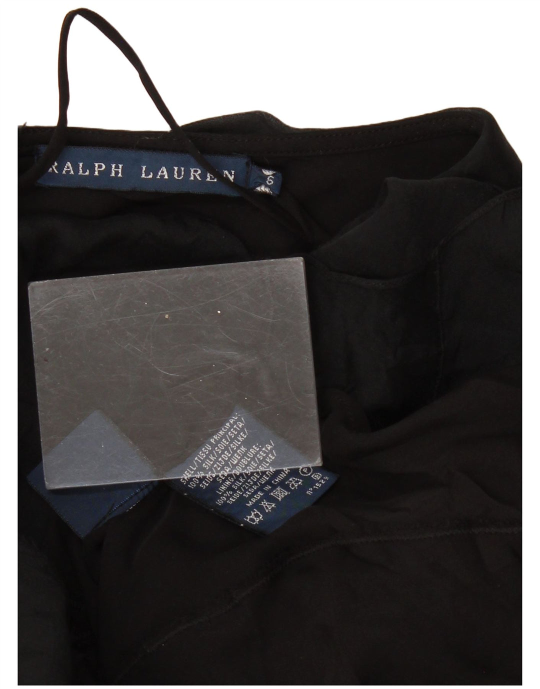 RALPH LAUREN Γυναικεία ασύμμετρη φούστα US 6 Medium W28 Μαύρο Μεταξωτό