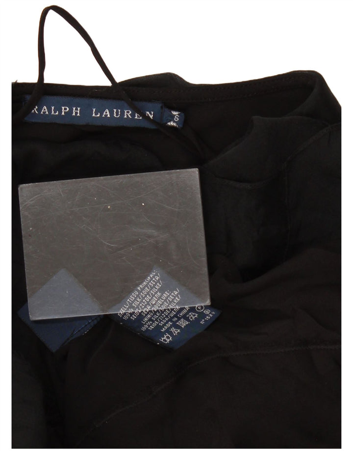 RALPH LAUREN Γυναικεία ασύμμετρη φούστα US 6 Medium W28 Μαύρο Μεταξωτό