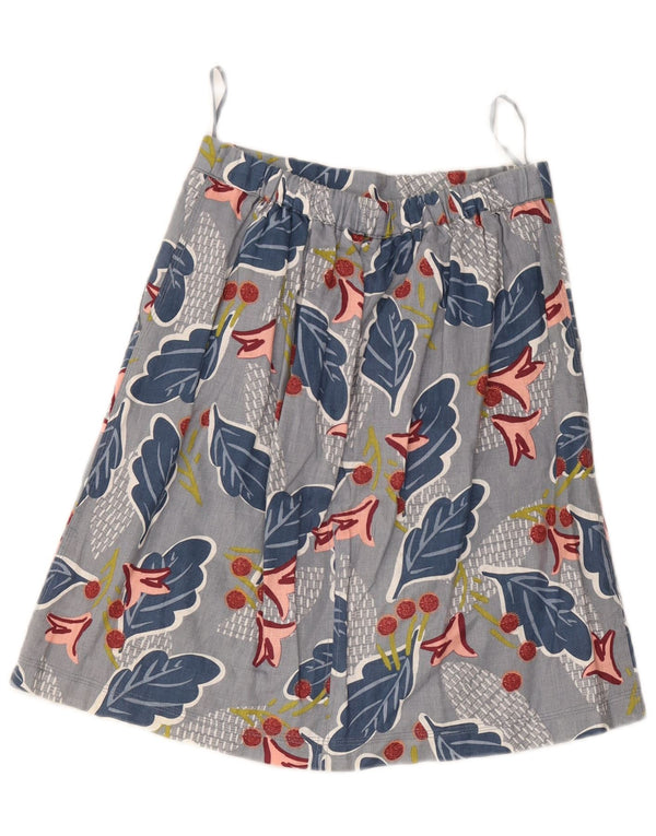 White Stuff Γυναικεία Φούστα Α-Line UK 8 Small W28 Grey Floral λινό