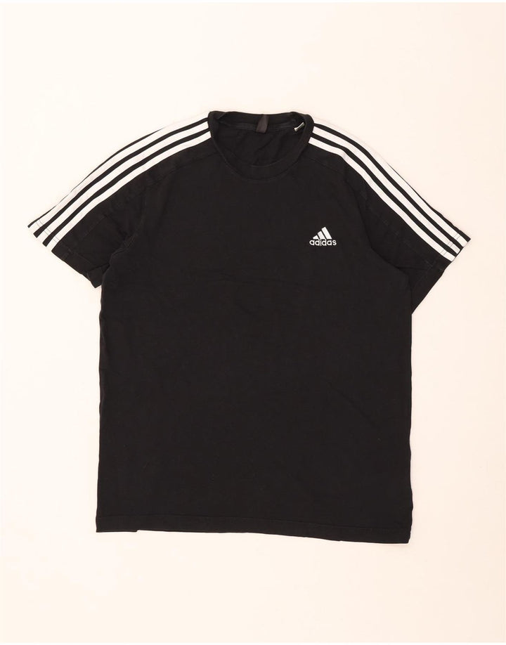 Ανδρικό T-Shirt Adidas Τοπ μεσαίο μαύρο βαμβακερό