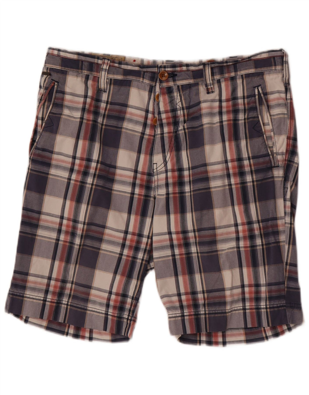 Ανδρικό σορτς Chino Guess W34 Μεγάλο μπλε ναυτικό βαμβακερό καρό
