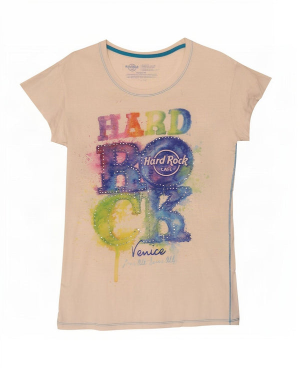 Hard Rock Cafe Girls Venice Graphic T-shirt Top 13-14 Years Medium White
