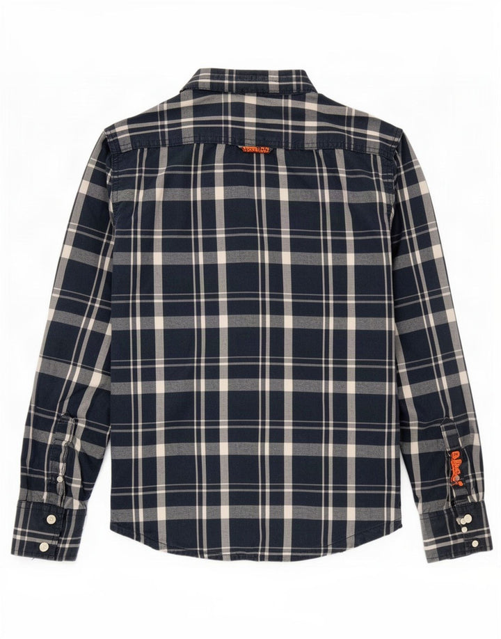 Ανδρικό πουκάμισο Superdry, μεσαίο μπλε ναυτικό, βαμβακερό