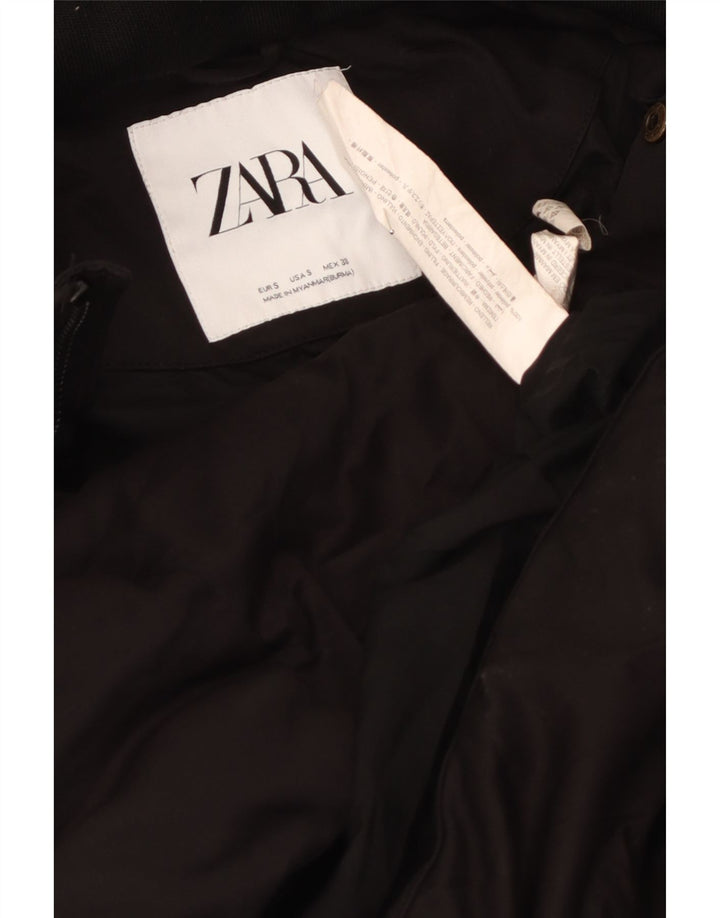 Zara Ανδρικό μπουφάν με κουκούλα UK 36 Small Black Polyester