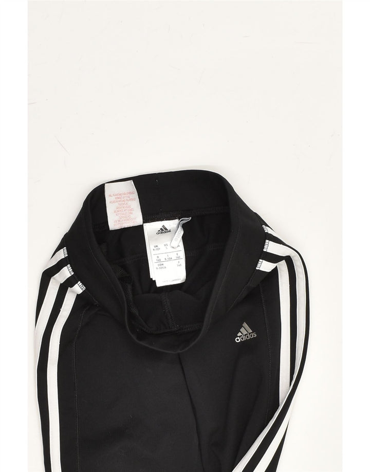 ADIDAS Girls Tracksuit Trousers 9-10 Years Black Polyester | Vintage Adidas | Thrift | Second-Hand Adidas | Used Clothing | Messina Hembry 