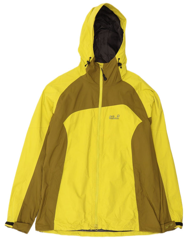 Jack Wolfskin Ανδρικό μπουφάν βροχής με κουκούλα UK 44 2XL Yellow Colourblock