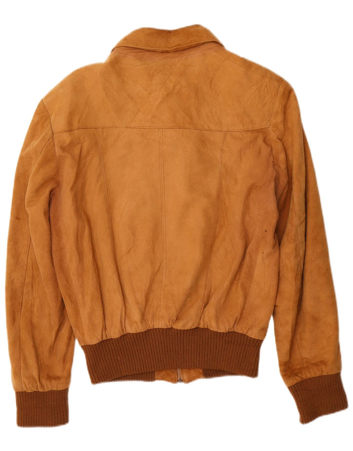 Vintage Γυναικείο Suede Bomber Jacket IT 48 XL Καφέ Δερμάτινο