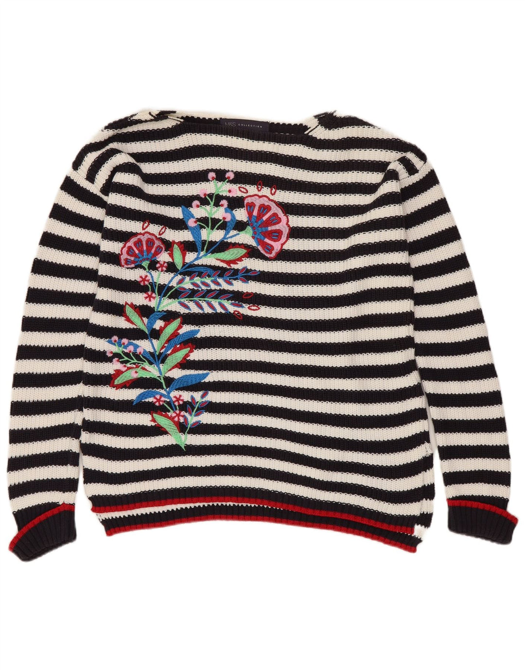 MARKS & SPENCER Γυναικείο πουλόβερ με λαιμόκαυστο UK 10 Small Black Floral