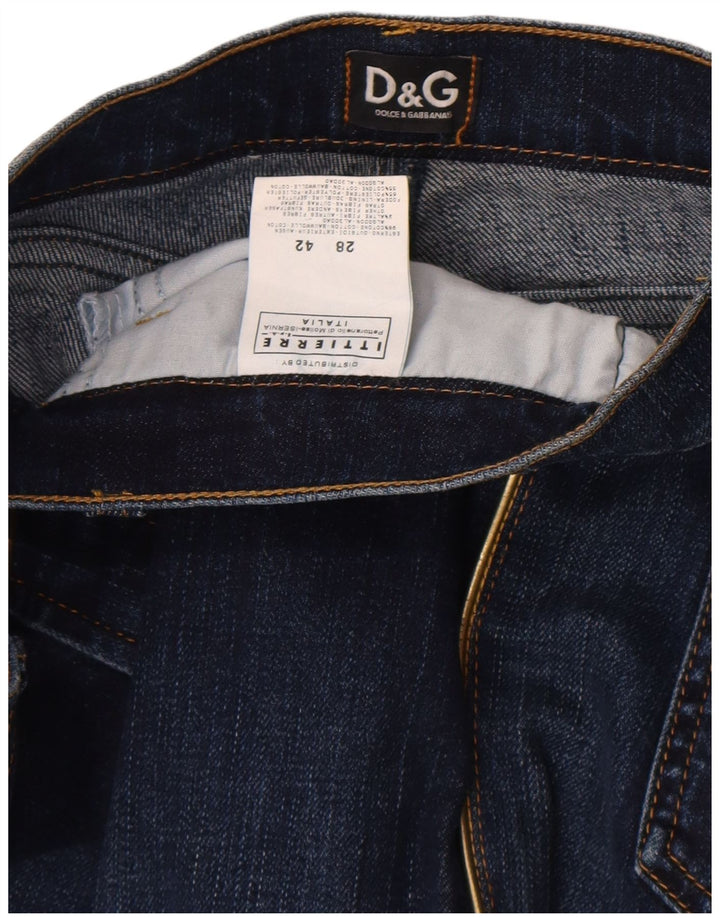Dolce & Gabbana Γυναικεία γραφικά Slim Jeans IT 42 Medium W28 L34 Navy Blue