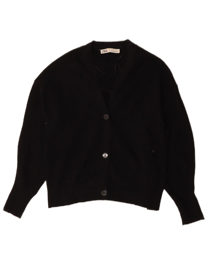 Zara Γυναικεία Ζακέτα UK 14 Medium Black Viscose
