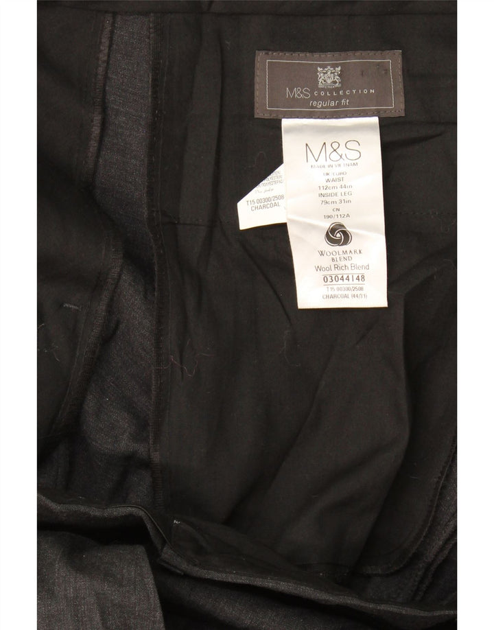 Ανδρικό παντελόνι με κανονική εφαρμογή Marks & Spencer W44 L31 Γκρι μαλλί