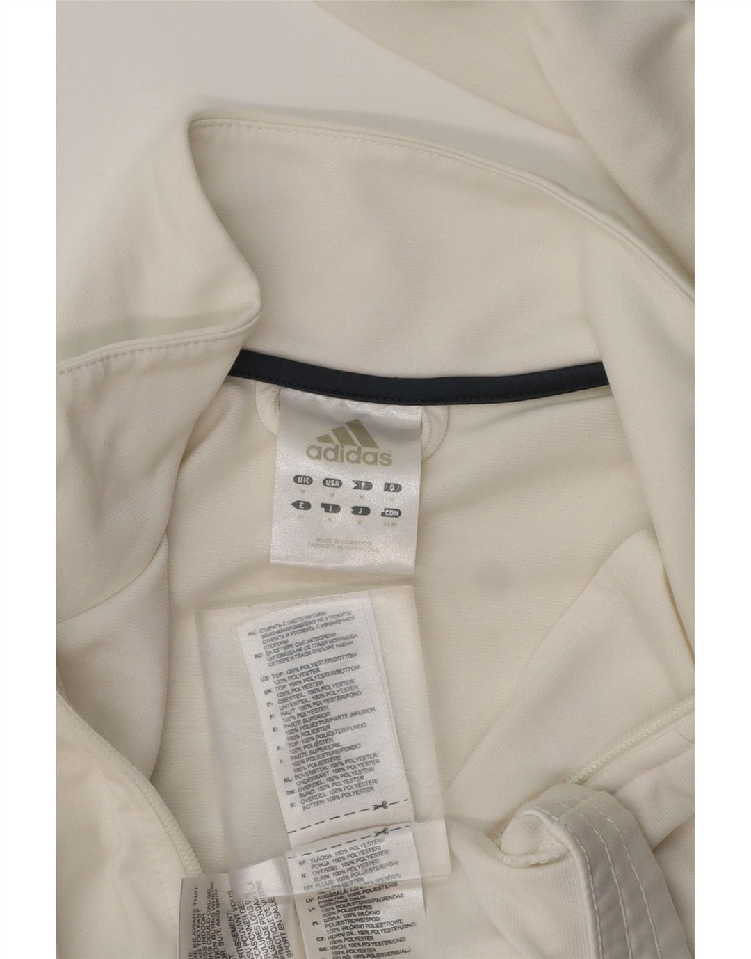 Ανδρική φόρμα ADIDAS Μπουφάν μεσαίου λευκού χρώματος πολυεστέρας