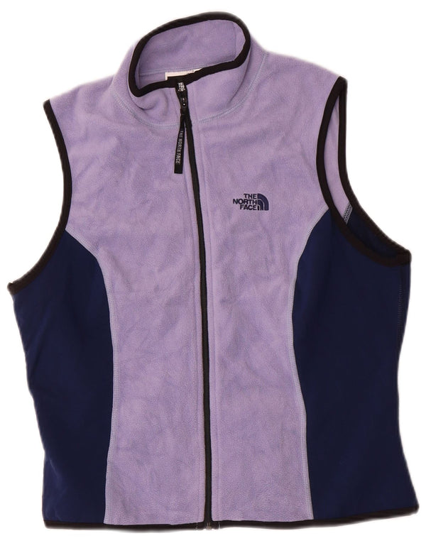 The North Face Womens Fleece Gilet UK 14 Large Purple Colourblock Πολυεστέρας