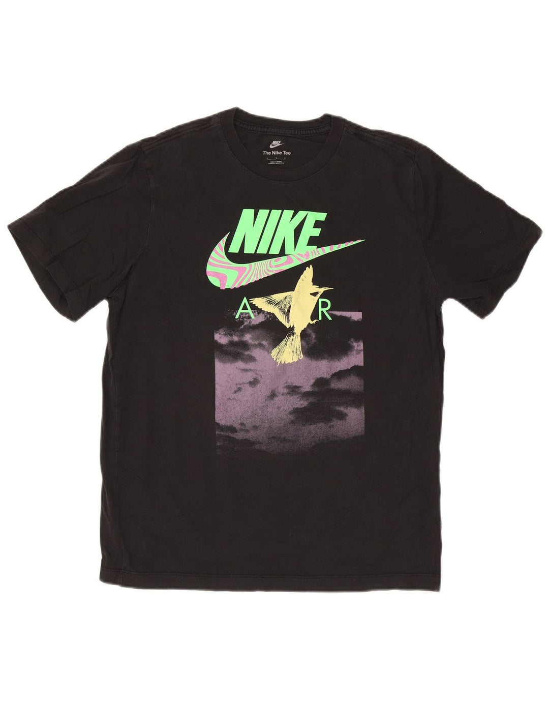 Ανδρικό γραφικό μπλουζάκι Nike, μεγάλο μαύρο βαμβακερό