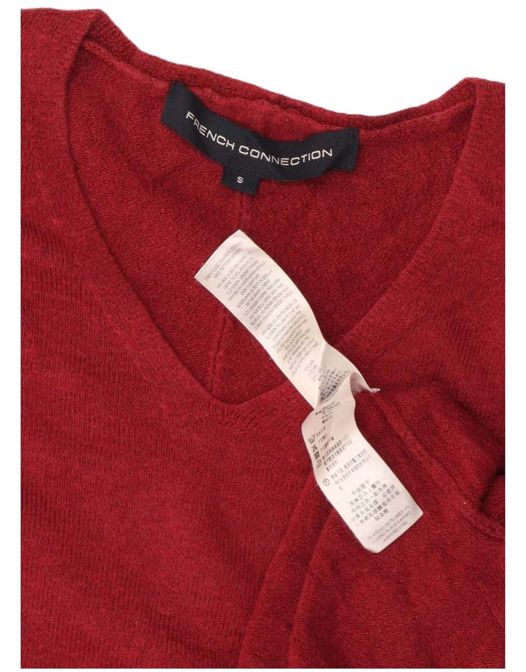 ΓΑΛΛΙΚΗ ΣΥΝΔΕΣΗ Γυναικείο πουλόβερ με λαιμόκοψη με V λαιμόκοψη UK 10 Small Burgundy