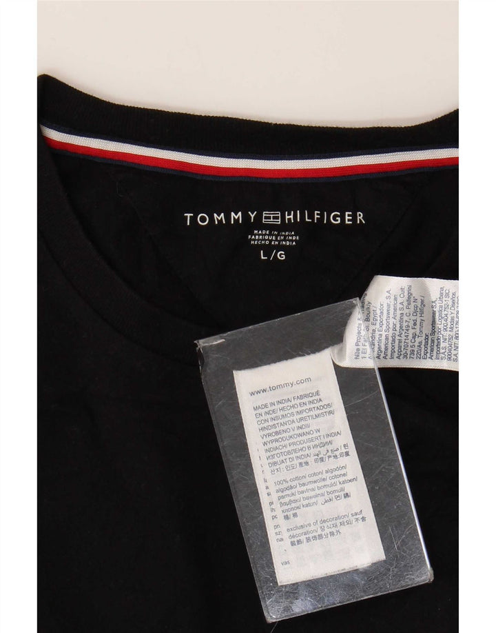 Ανδρικό T-Shirt Tommy Hilfiger Top μεγάλο μαύρο βαμβακερό