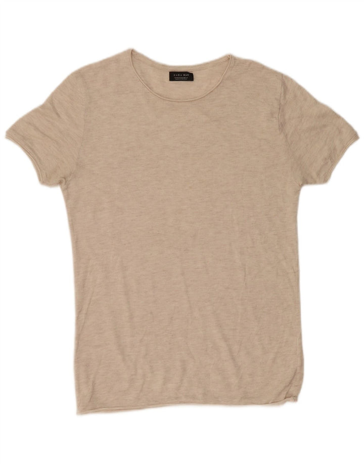 Ανδρικό T-Shirt Zara Top Medium Beige Flecked