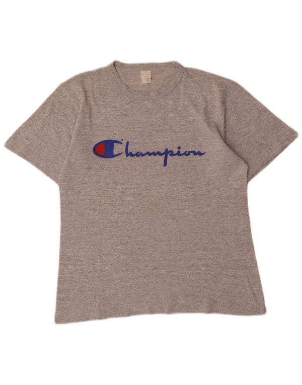 Champion Γυναικείο γραφικό T-Shirt Top UK 14 Medium Grey Cotton