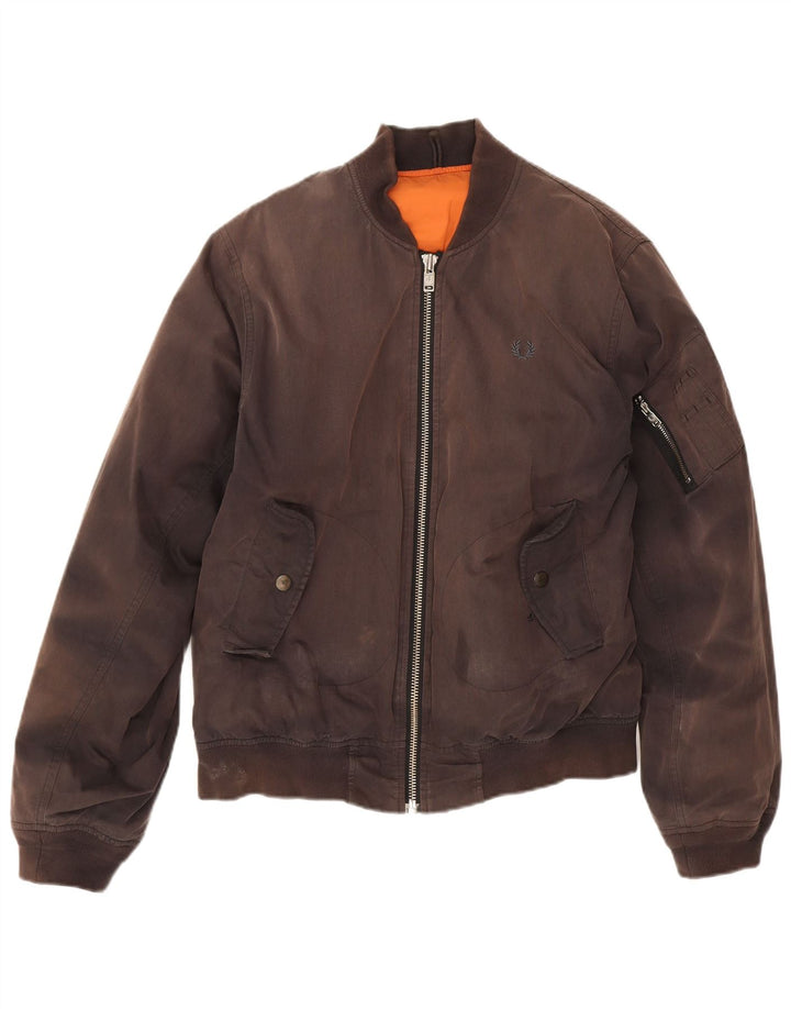 Fred Perry Ανδρικό Bomber Jacket UK 36 Small Brown Βαμβακερό