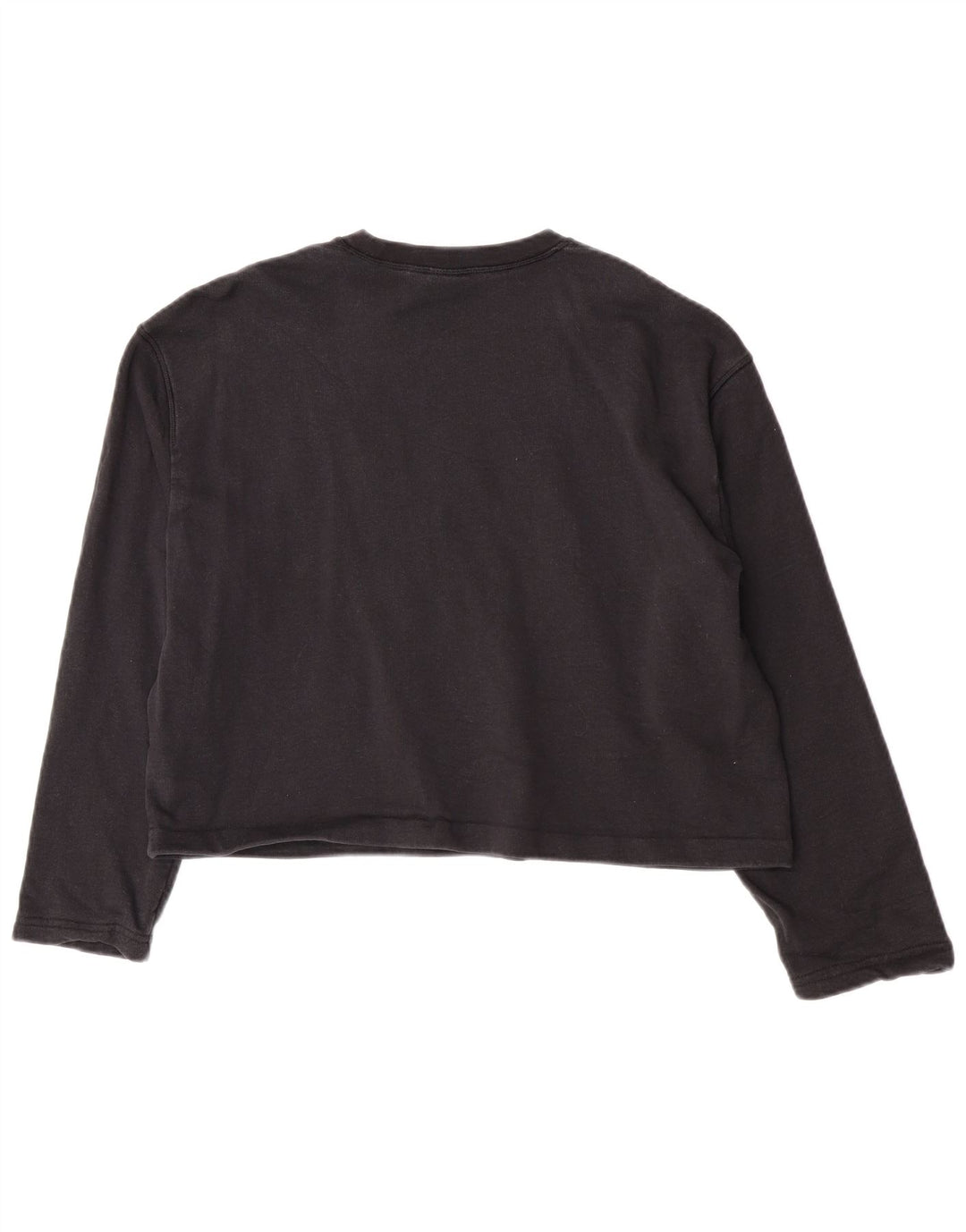 Γυναικεία Adidas Oversized Crop Graphic Μακρυμάνικο UK 8 Small Black