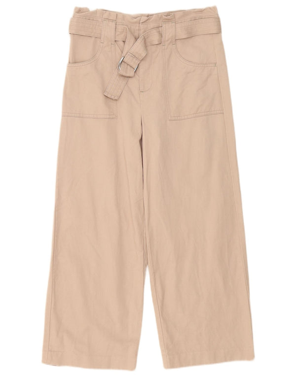 Λευκό γυναικείο ψηλόμεσο παντελόνι UK 8 Small W30 L24 Beige