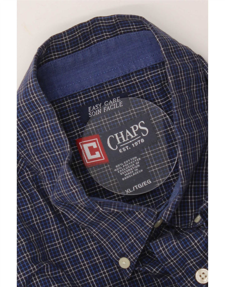 Chaps Ανδρικό πουκάμισο Easy Care XL Navy Blue Check Cotton