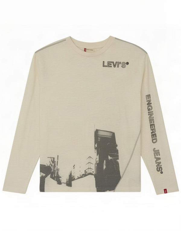 Levi's Mens Engineered Jeans Graphic Top Long Levi's Large White Cotton