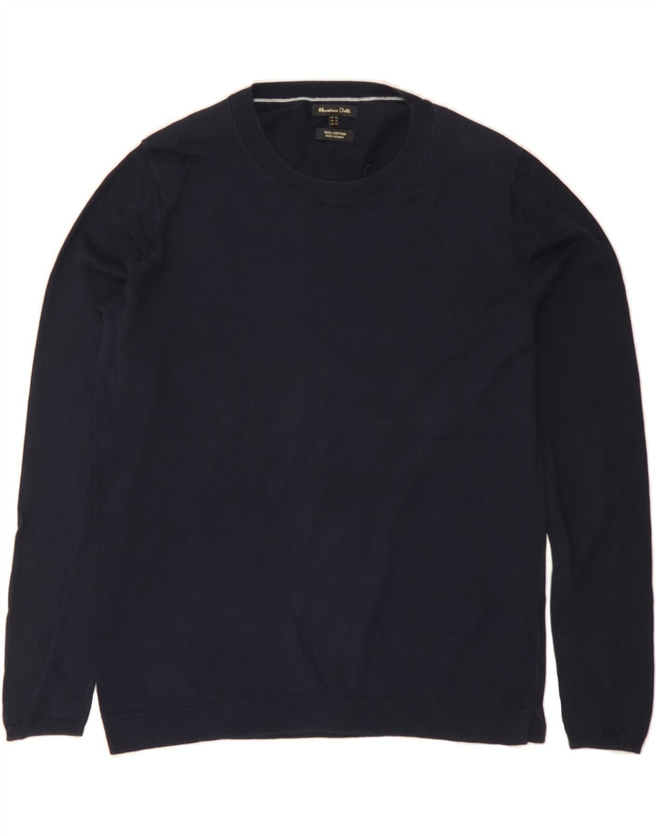 MASSIMO DUTTI Womens Crew Neck Jumper Sweater UK 12 Medium Navy Blue Vintage Massimo Dutti and Second-Hand Massimo Dutti from Messina Hembry 