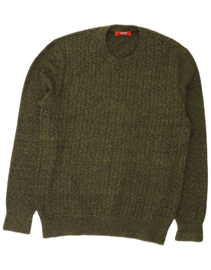 Ανδρικό πουλόβερ Esprit Crew Neck Jumper Μεσαίο χακί βαμβακερό